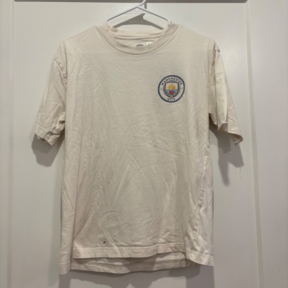 Manchester City Haaland Rodri Foden Graphic T-Shirt Mens XS Cream Official Merch